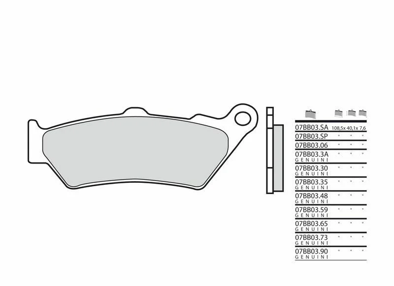 Pastillas de freno sinterizadas Brembo 07BB0390