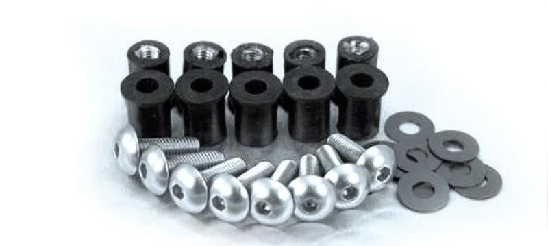 Juego de tornillos para cúpula BIHR Ø5mm plata - 8 unidades