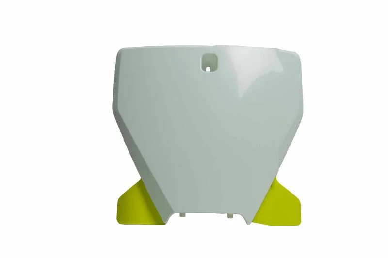 Portanúmeros delantero RACETECH Blanco / Amarillo Husqvarna TC / FC