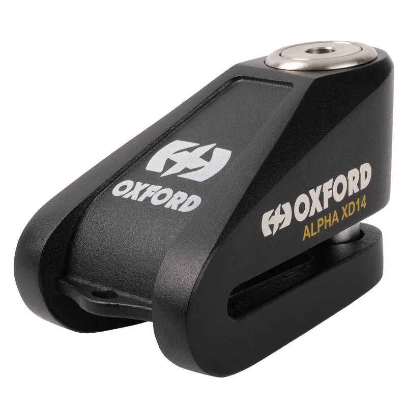 Candado de disco OXFORD Alpha XD14 - Ø14mm negro - Certificado SRA / ART4 / Sold Secure Gold
