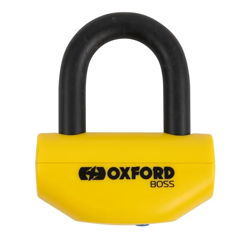 Candado de disco OXFORD Big Boss - Ø16mm amarillo - Certificado SRA / ART4 / FG SBSC / Sold Secure Gold