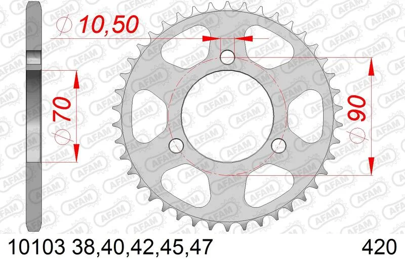 Corona AFAM acero estándar 10103 - Paso 420