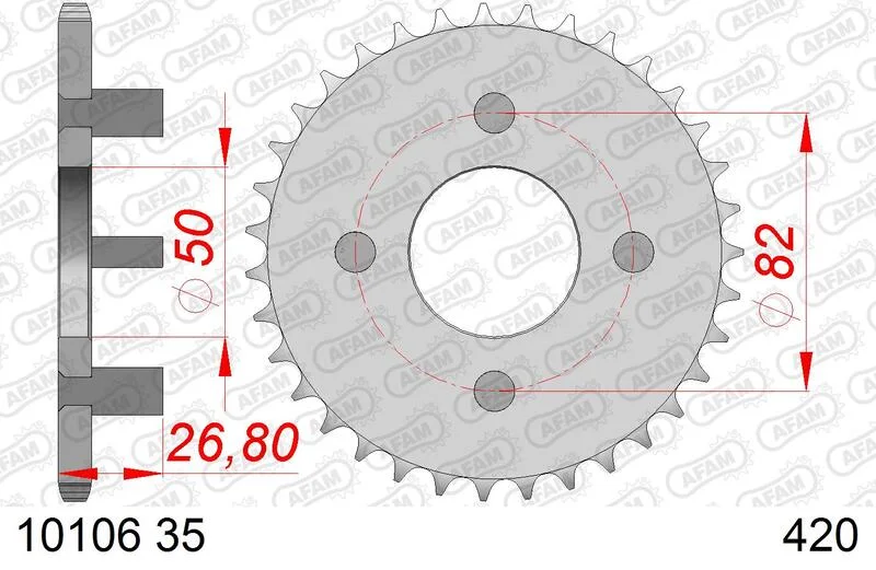 Corona AFAM acero estándar 10106 - Paso 420