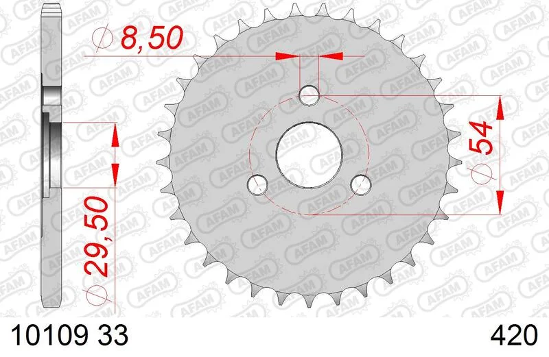 Corona AFAM acero estándar 10109 - Paso 420