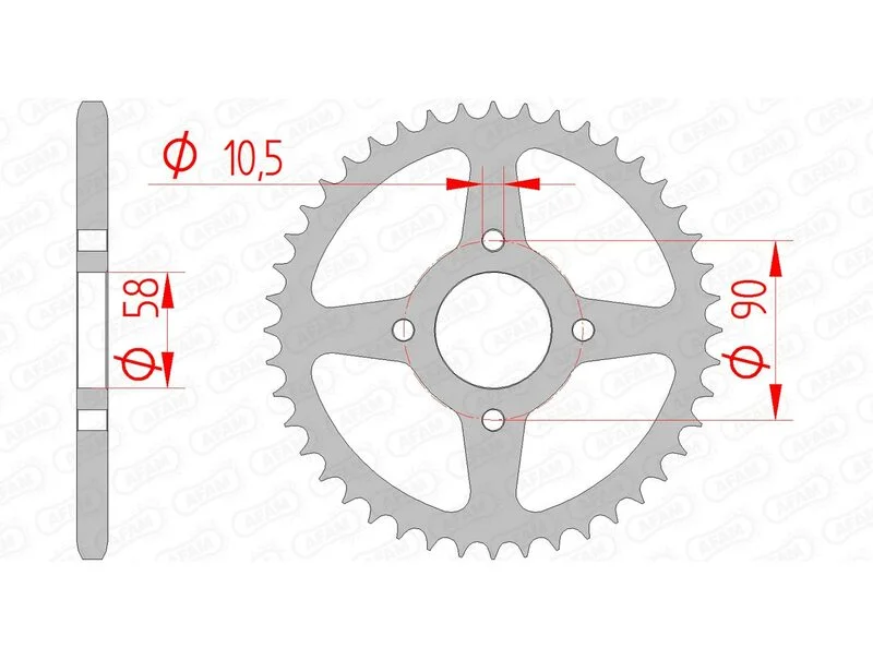 Corona AFAM acero estándar 10221 - Paso 520