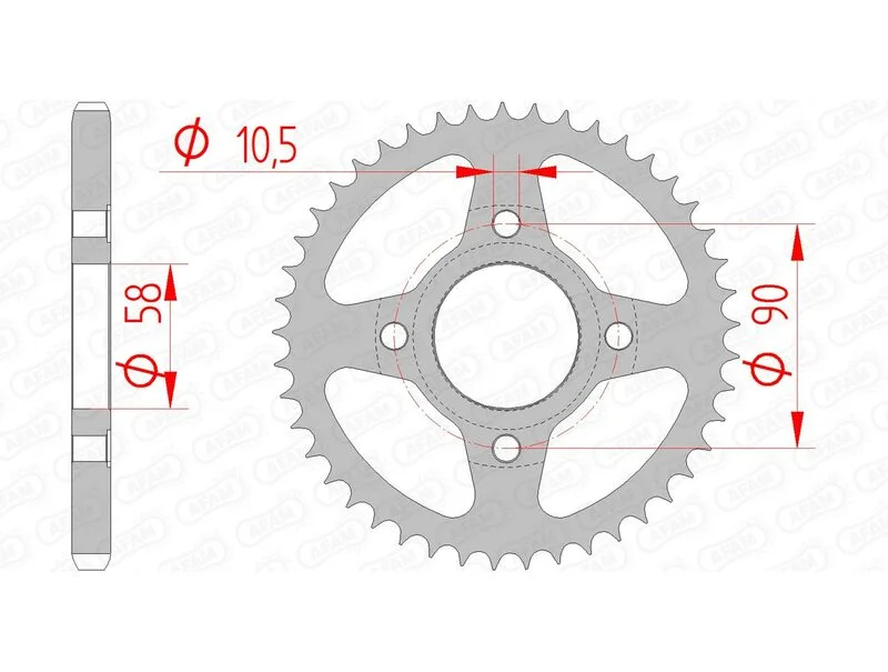 Corona AFAM acero estándar 10223 - Paso 428