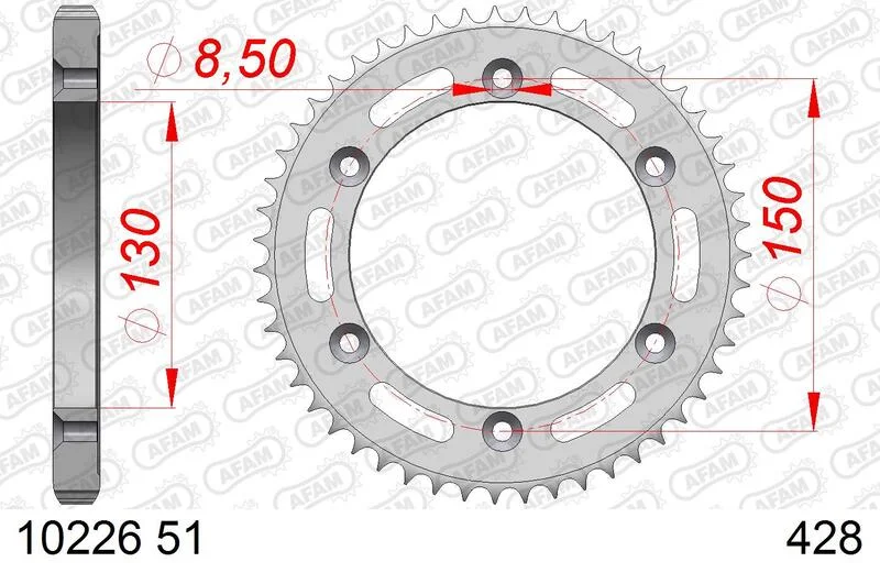 Corona AFAM acero estándar 10226 - Paso 428