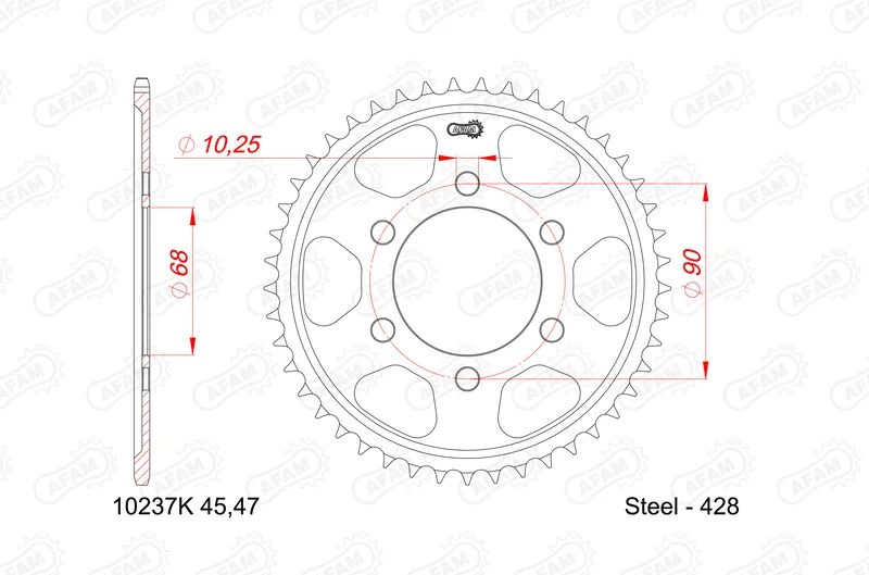 Corona AFAM acero estándar 10237 - Paso 428