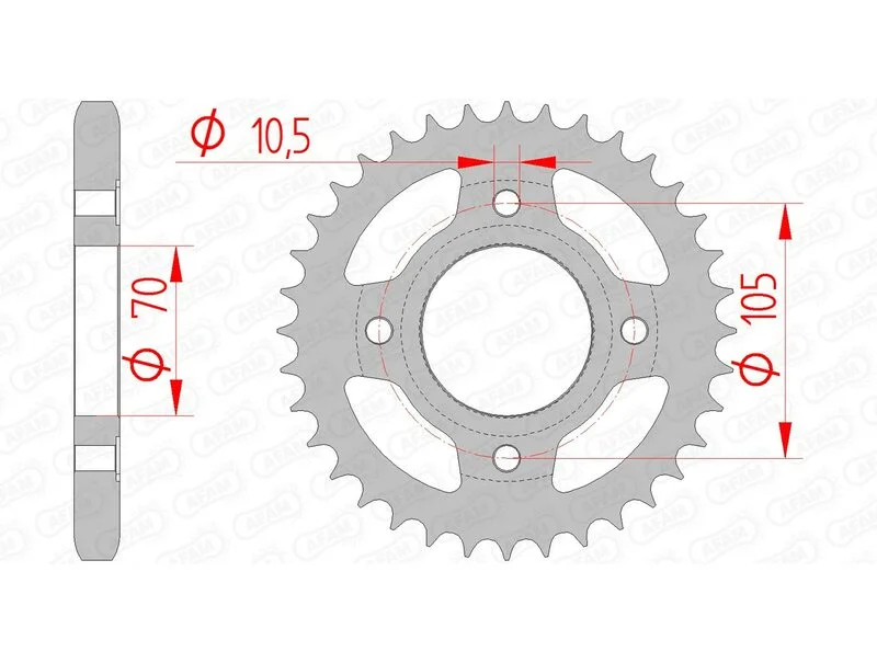 Corona AFAM acero estándar 10401 - Paso 530