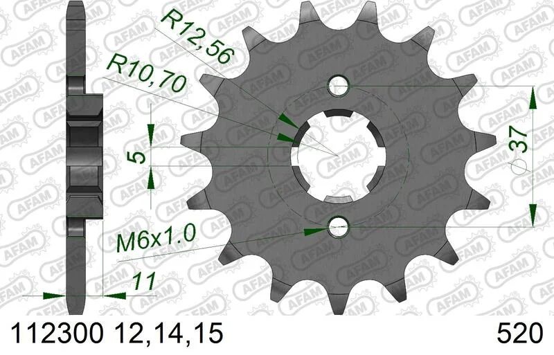 Piñón AFAM acero estándar 112300 - Paso 520