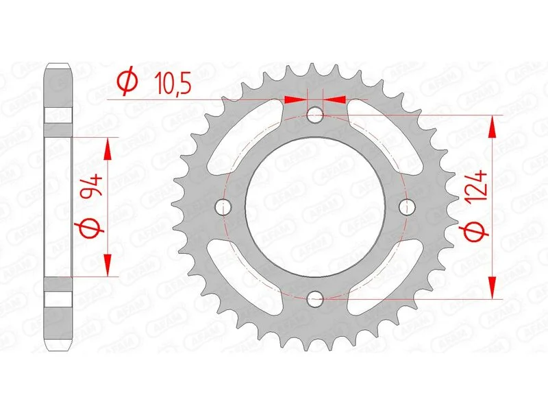 Corona AFAM acero estándar 10505 - Paso 530