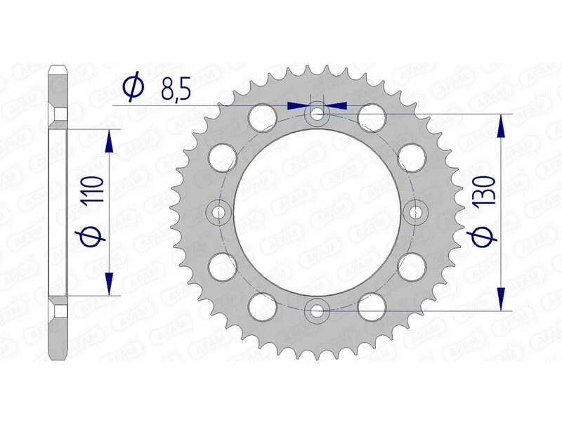 Corona AFAM aluminio ultraligera 11104 - Paso 420