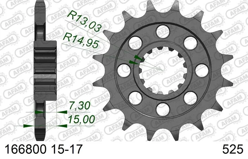Piñón AFAM acero estándar 166800 - Paso 525
