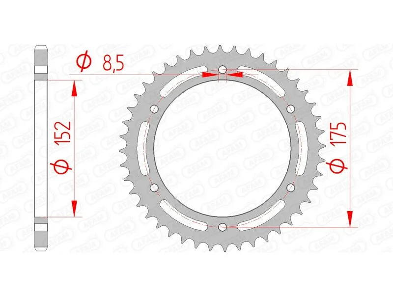 Corona AFAM acero estándar 12301 - Paso 520