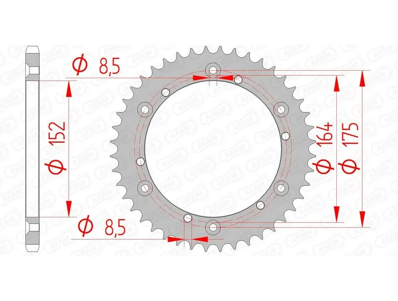 Corona AFAM acero estándar 12500 - Paso 520