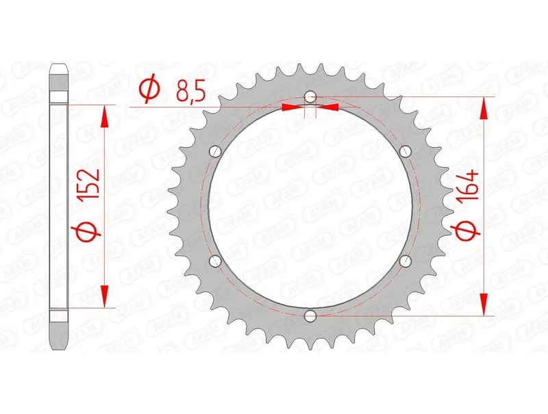 Corona AFAM acero estándar 12502 - Paso 520