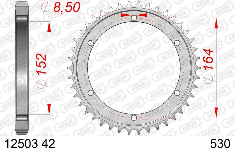 Corona AFAM acero estándar 12503 - Paso 530