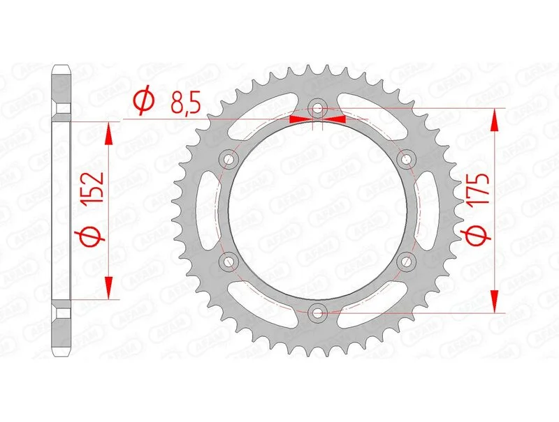 Corona AFAM acero estándar 12508 - Paso 520