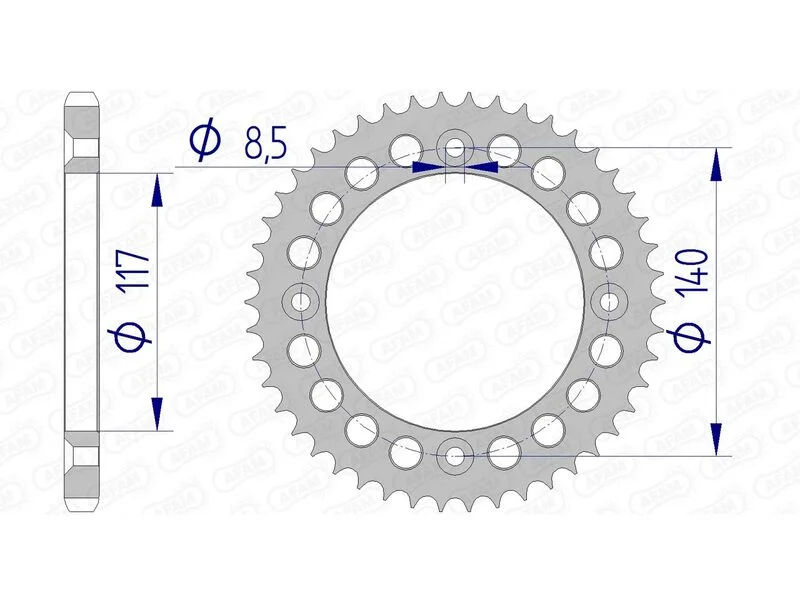 Corona AFAM aluminio ultraligera anodizada 13108 - Paso 428