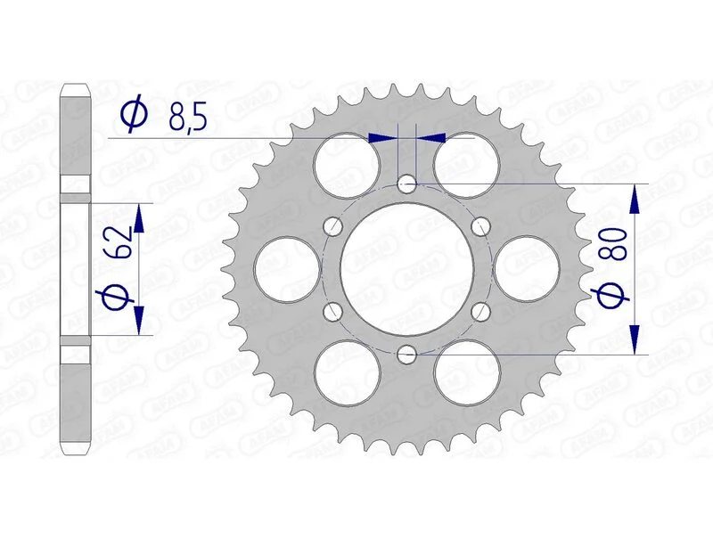 Corona AFAM aluminio ultraligera anodizada 13208 - Paso 428