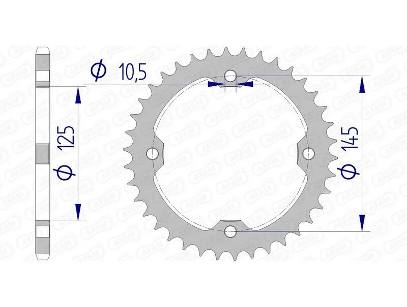 Corona AFAM aluminio 13407 - Paso 520