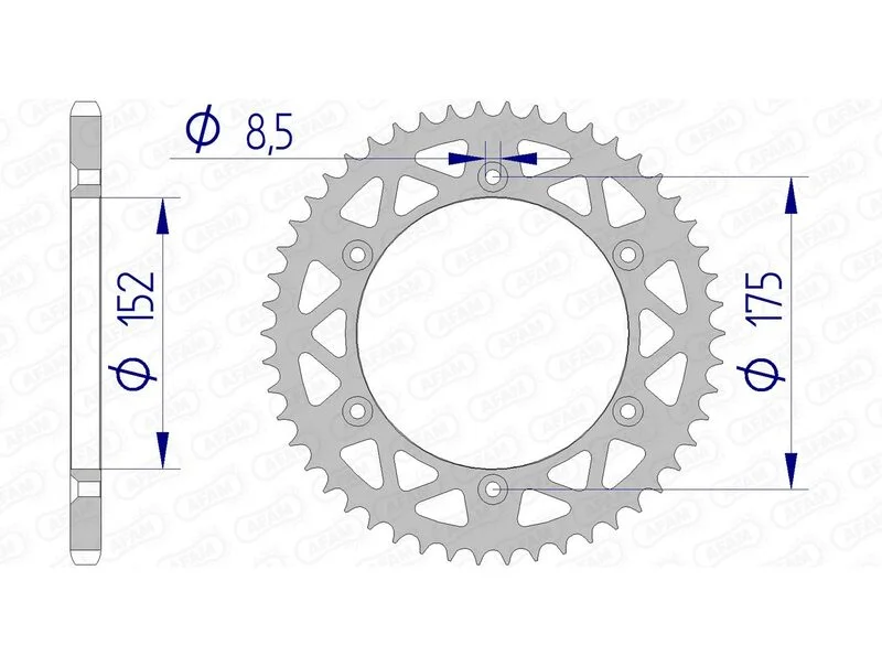 Corona AFAM aluminio 13508 - Paso 520