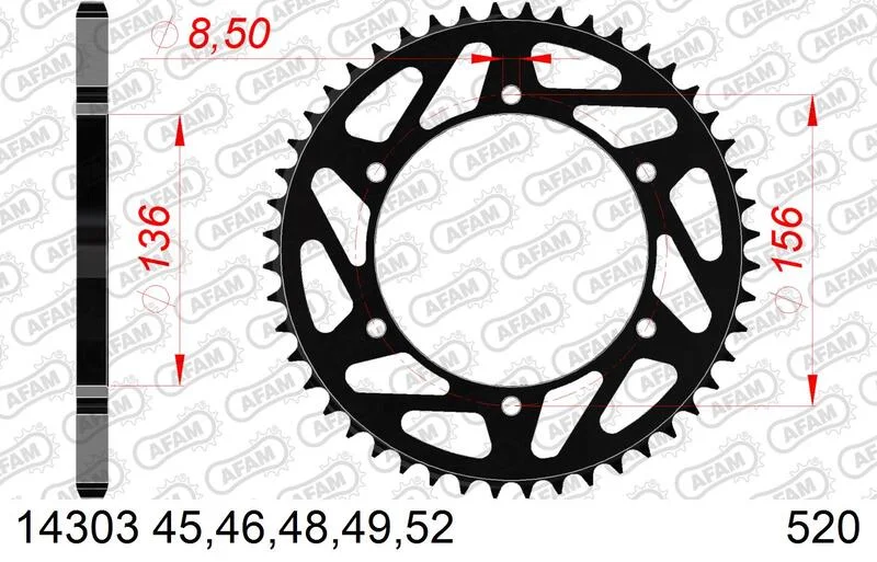 Corona AFAM acero estándar 14303 - Paso 520