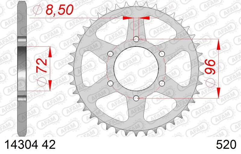 Corona AFAM acero estándar 14304 - Paso 520