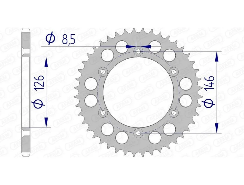 Corona AFAM aluminio 15203 - Paso 520