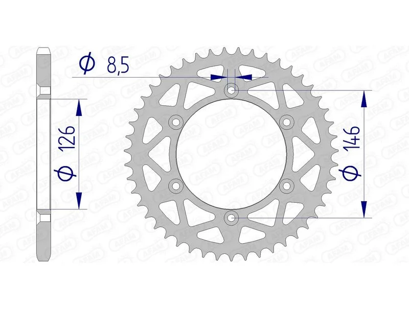 Corona AFAM aluminio 15203 - Paso 520