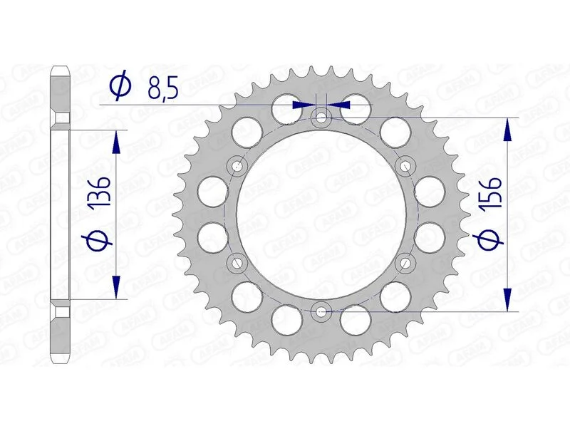 Corona AFAM aluminio 15206 - Paso 520
