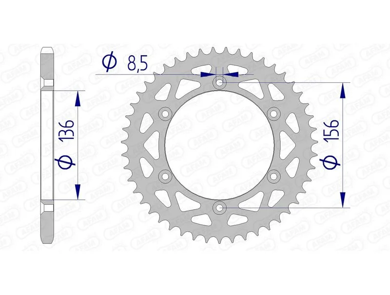 Corona AFAM aluminio 15206 - Paso 520
