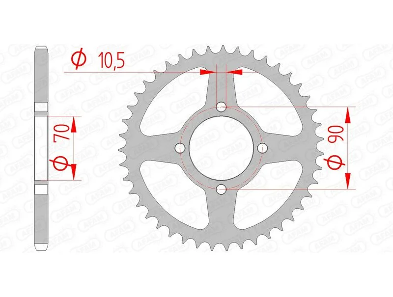 Corona AFAM acero estándar 16310 - Paso 520