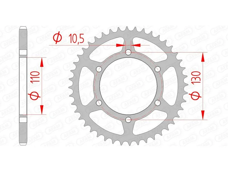 Corona AFAM acero estándar 16500 - Paso 520
