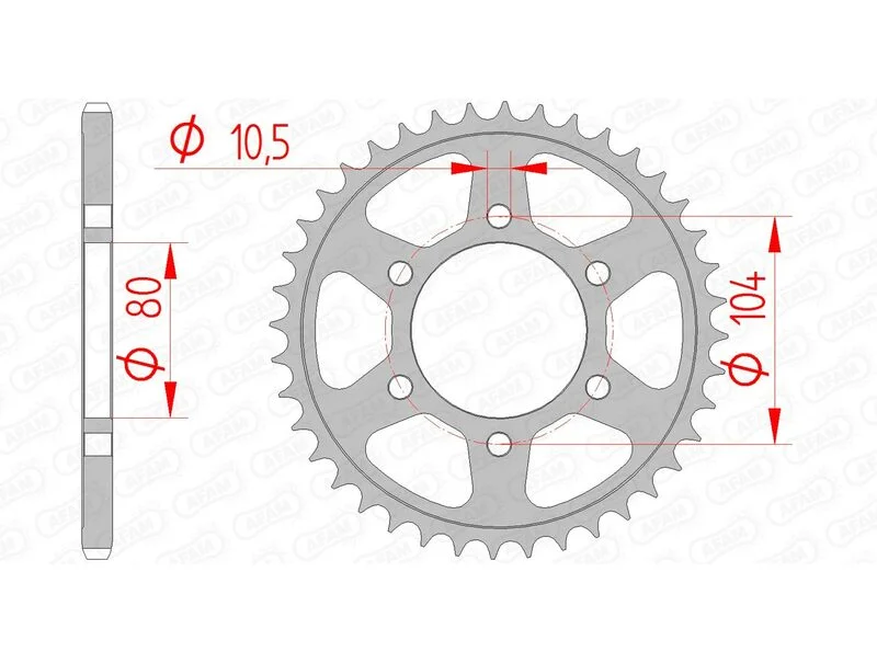 Corona AFAM acero estándar 16504 - Paso 520