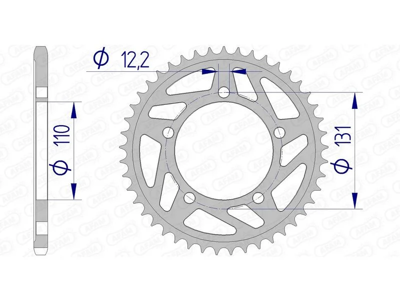 Corona AFAM aluminio 165801 - Paso 520