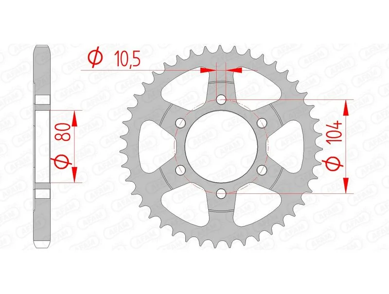 Corona AFAM acero estándar 16610 - Paso 525