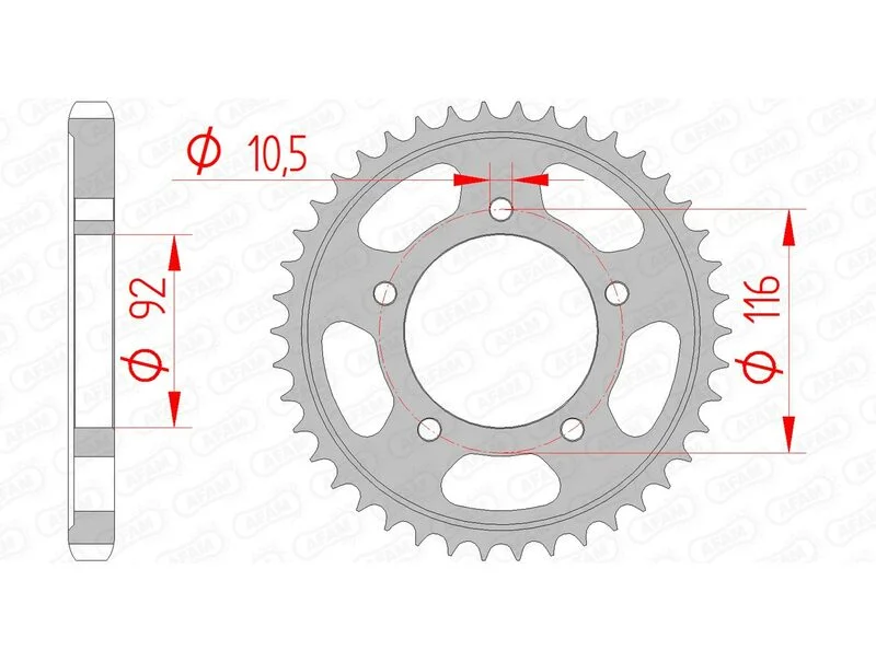Corona AFAM acero estándar 16900 - Paso 530