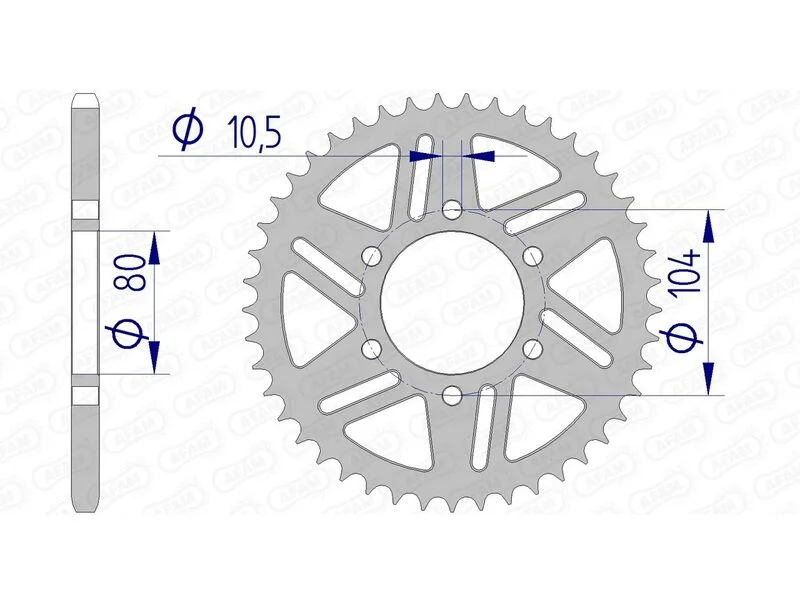 Corona AFAM aluminio 17606 - Paso 520