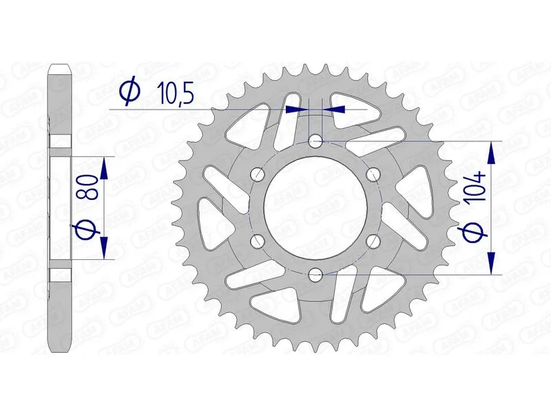 Corona AFAM aluminio 17610 - Paso 525