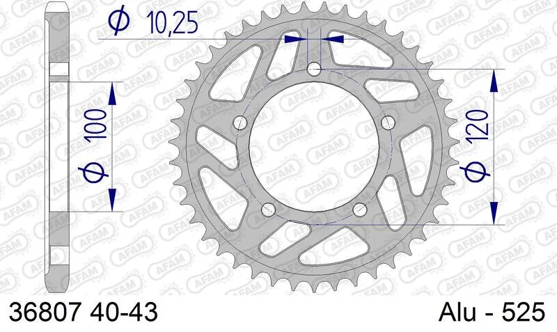 Corona AFAM aluminio 36807 - Paso 525