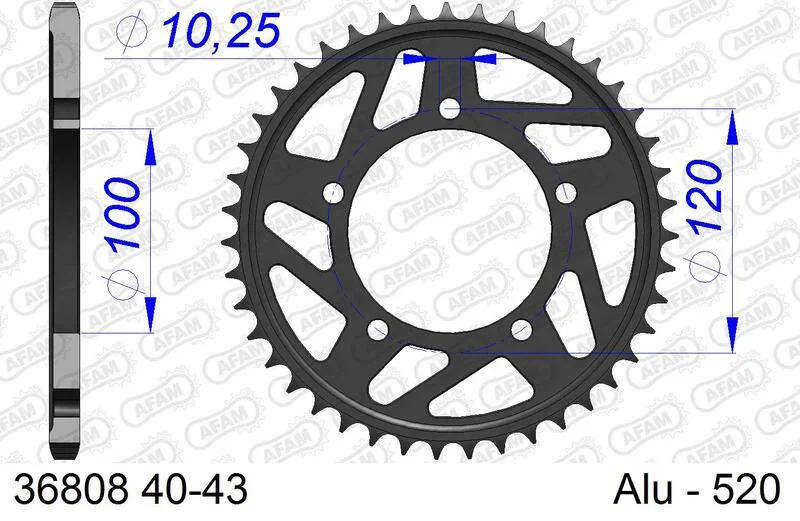 Corona AFAM aluminio 36808 - Paso 520