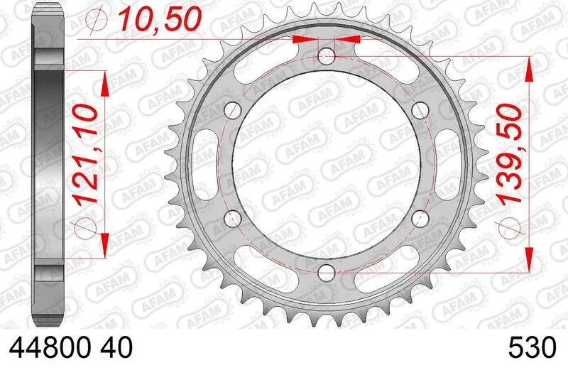 Corona AFAM acero estándar 44800 - Paso 530