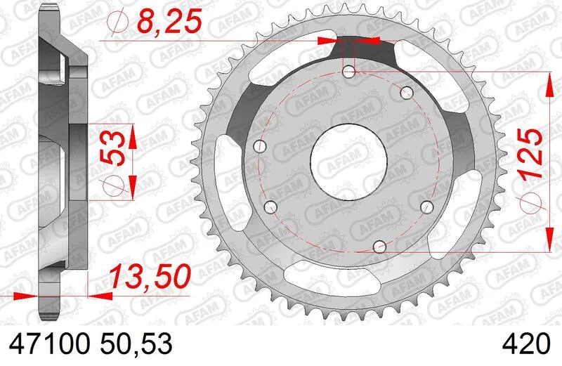 Corona AFAM acero estándar 47100 - Paso 420