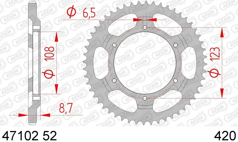 Corona AFAM acero estándar 47102 - Paso 420