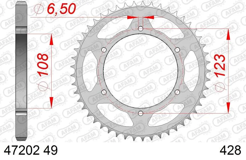 Corona AFAM acero estándar 47202 - Paso 428