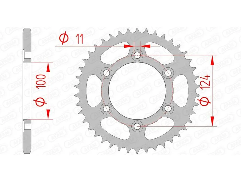 Corona AFAM acero estándar 50602 - Paso 520