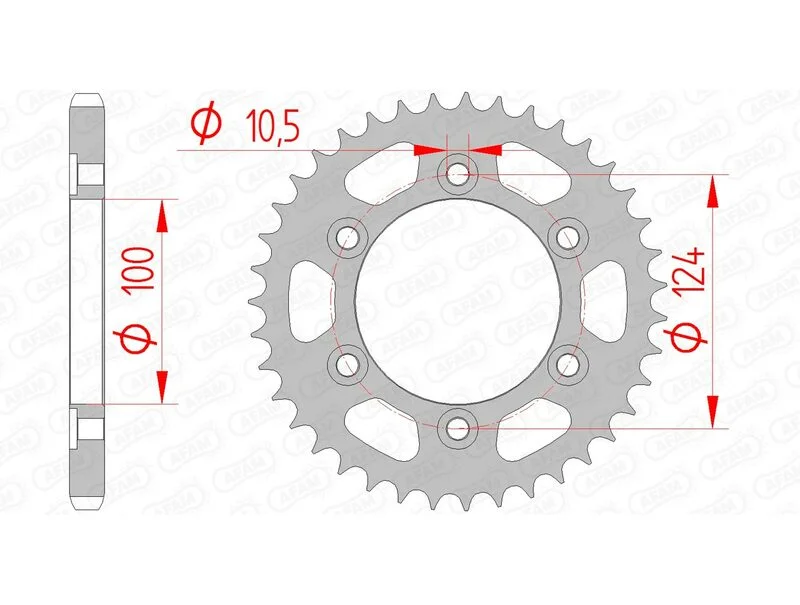 Corona AFAM acero estándar 50609 - Paso 525