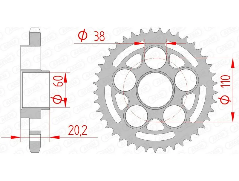 Corona AFAM acero estándar 50800 - Paso 525