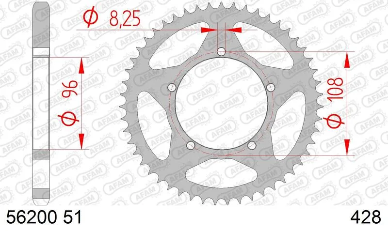 Corona AFAM acero estándar 56200 - Paso 428